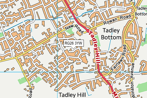 RG26 3YW map - OS VectorMap District (Ordnance Survey) RG26 3YW map - OS VectorMap District (Ordnance Survey)