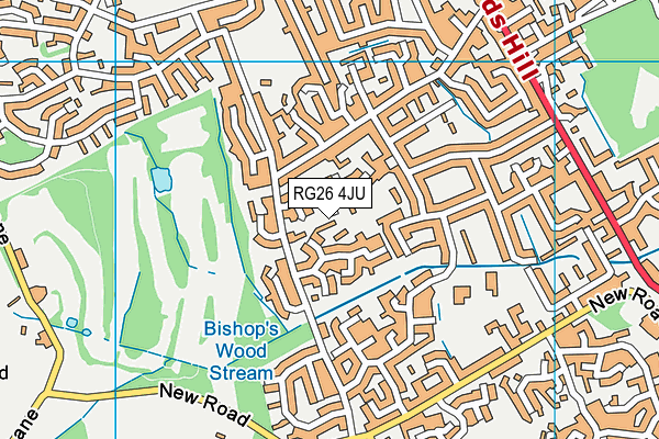 RG26 4JU map - OS VectorMap District (Ordnance Survey) RG26 4JU map - OS VectorMap District (Ordnance Survey)