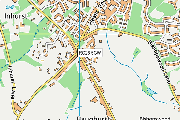 RG26 5GW map - OS VectorMap District (Ordnance Survey) RG26 5GW map - OS VectorMap District (Ordnance Survey)