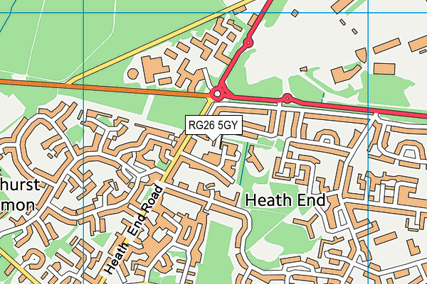 RG26 5GY map - OS VectorMap District (Ordnance Survey) RG26 5GY map - OS VectorMap District (Ordnance Survey)