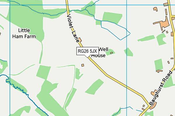 RG26 5JX map - OS VectorMap District (Ordnance Survey) RG26 5JX map - OS VectorMap District (Ordnance Survey)