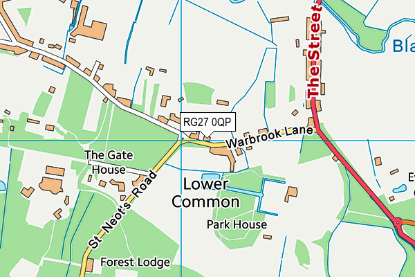 RG27 0QP map - OS VectorMap District (Ordnance Survey)