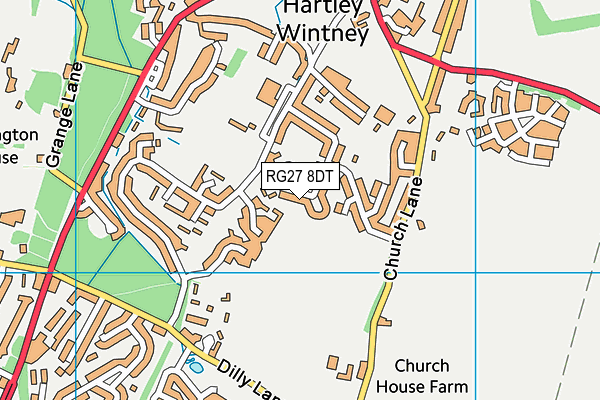 RG27 8DT map - OS VectorMap District (Ordnance Survey) RG27 8DT map - OS VectorMap District (Ordnance Survey)