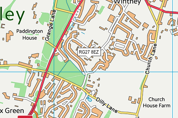 RG27 8EZ map - OS VectorMap District (Ordnance Survey) RG27 8EZ map - OS VectorMap District (Ordnance Survey)