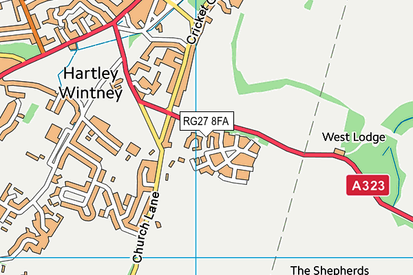 RG27 8FA map - OS VectorMap District (Ordnance Survey) RG27 8FA map - OS VectorMap District (Ordnance Survey)