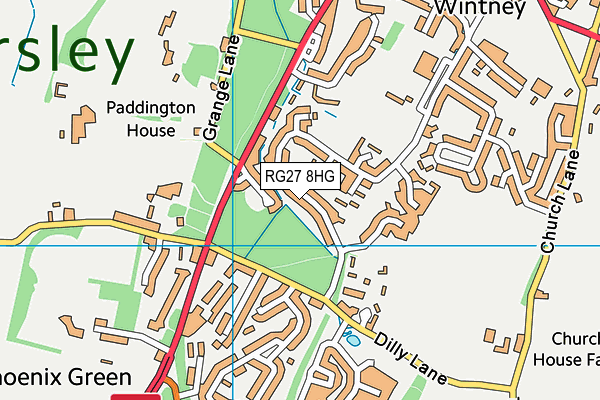 RG27 8HG map - OS VectorMap District (Ordnance Survey) RG27 8HG map - OS VectorMap District (Ordnance Survey)