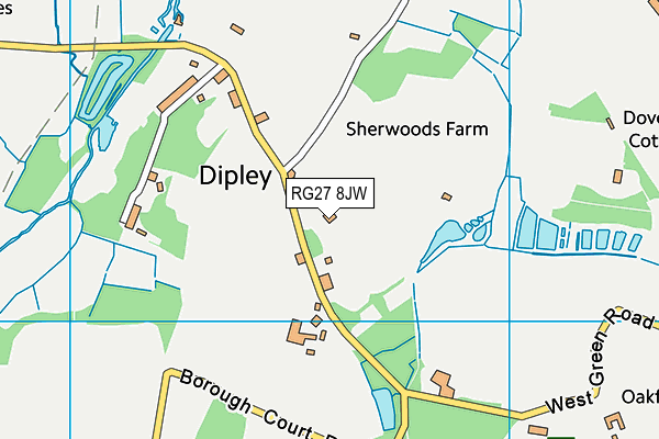 RG27 8JW map - OS VectorMap District (Ordnance Survey)