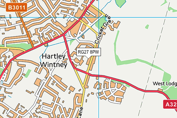 RG27 8PW map - OS VectorMap District (Ordnance Survey) RG27 8PW map - OS VectorMap District (Ordnance Survey)