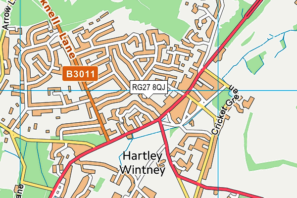 RG27 8QJ map - OS VectorMap District (Ordnance Survey) RG27 8QJ map - OS VectorMap District (Ordnance Survey)