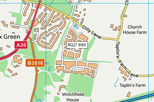RG27 8WX map - OS VectorMap District (Ordnance Survey) RG27 8WX map - OS VectorMap District (Ordnance Survey)