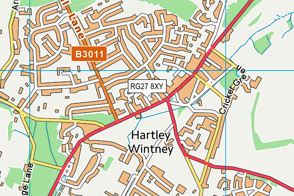 RG27 8XY map - OS VectorMap District (Ordnance Survey) RG27 8XY map - OS VectorMap District (Ordnance Survey)