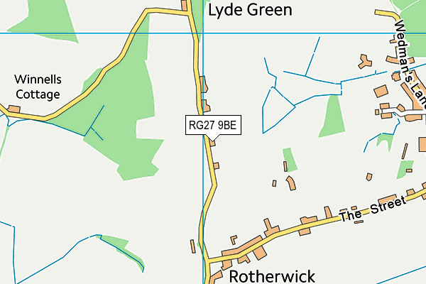 RG27 9BE map - OS VectorMap District (Ordnance Survey) RG27 9BE map - OS VectorMap District (Ordnance Survey)