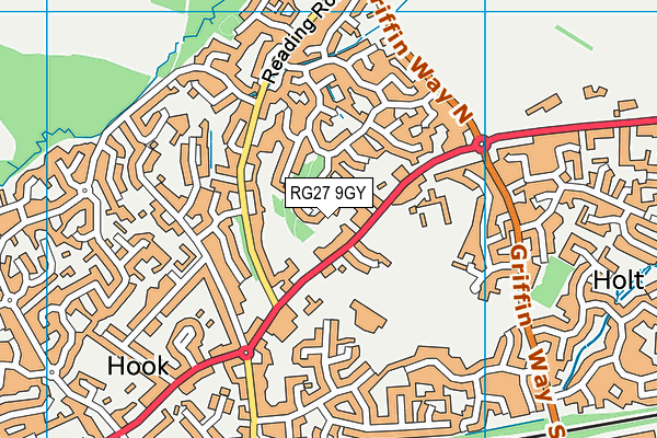 RG27 9GY map - OS VectorMap District (Ordnance Survey) RG27 9GY map - OS VectorMap District (Ordnance Survey)