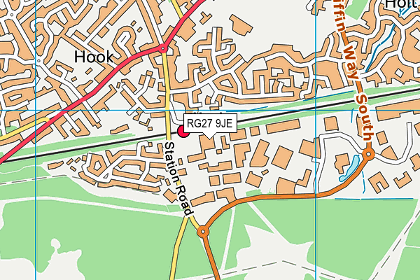 RG27 9JE map - OS VectorMap District (Ordnance Survey) RG27 9JE map - OS VectorMap District (Ordnance Survey)