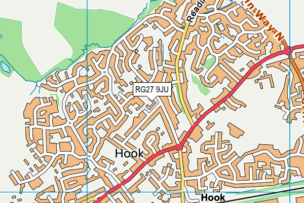 RG27 9JU map - OS VectorMap District (Ordnance Survey) RG27 9JU map - OS VectorMap District (Ordnance Survey)