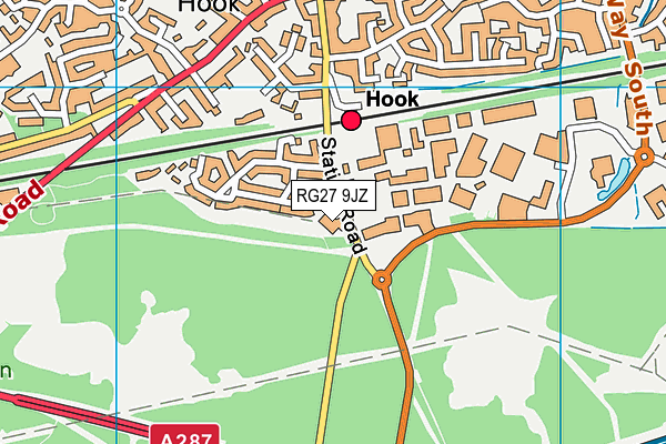 RG27 9JZ map - OS VectorMap District (Ordnance Survey) RG27 9JZ map - OS VectorMap District (Ordnance Survey)