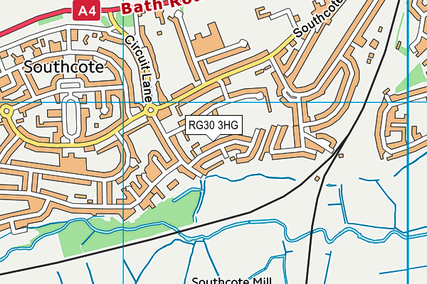 RG30 3HG map - OS VectorMap District (Ordnance Survey) RG30 3HG map - OS VectorMap District (Ordnance Survey)