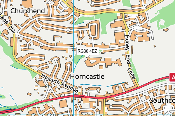 RG30 4EZ map - OS VectorMap District (Ordnance Survey)