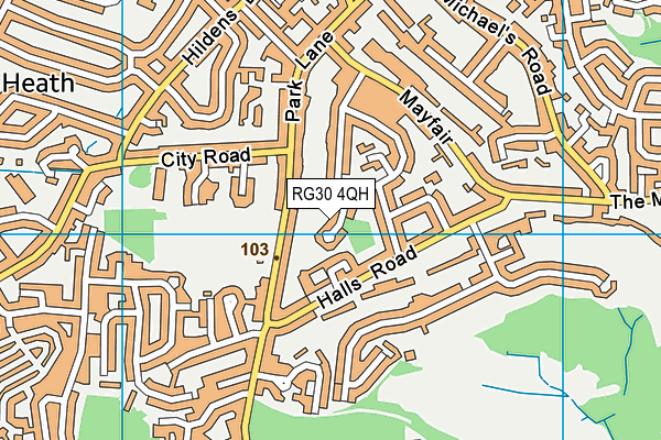 RG30 4QH map - OS VectorMap District (Ordnance Survey) RG30 4QH map - OS VectorMap District (Ordnance Survey)