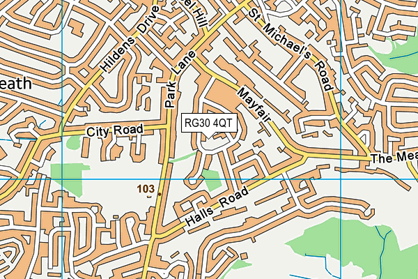 RG30 4QT map - OS VectorMap District (Ordnance Survey) RG30 4QT map - OS VectorMap District (Ordnance Survey)