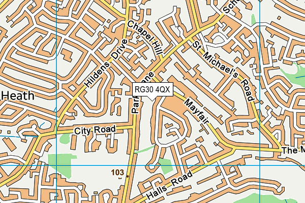 RG30 4QX map - OS VectorMap District (Ordnance Survey) RG30 4QX map - OS VectorMap District (Ordnance Survey)
