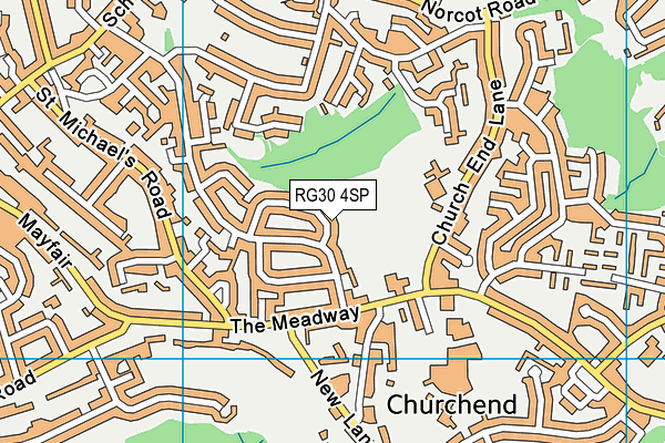 RG30 4SP map - OS VectorMap District (Ordnance Survey) RG30 4SP map - OS VectorMap District (Ordnance Survey)