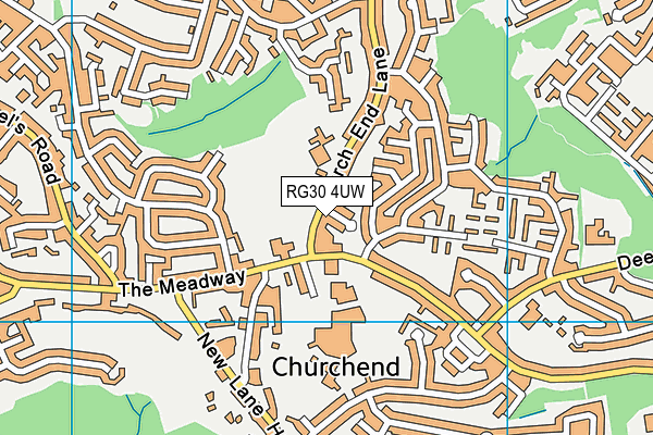RG30 4UW map - OS VectorMap District (Ordnance Survey) RG30 4UW map - OS VectorMap District (Ordnance Survey)