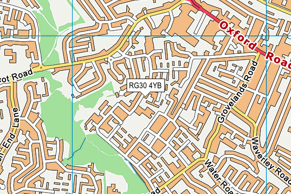 RG30 4YB map - OS VectorMap District (Ordnance Survey) RG30 4YB map - OS VectorMap District (Ordnance Survey)