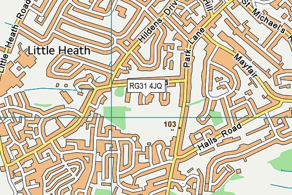 RG31 4JQ map - OS VectorMap District (Ordnance Survey) RG31 4JQ map - OS VectorMap District (Ordnance Survey)