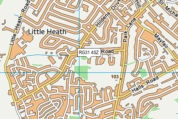 RG31 4SZ map - OS VectorMap District (Ordnance Survey) RG31 4SZ map - OS VectorMap District (Ordnance Survey)