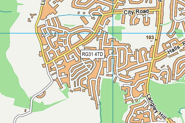 RG31 4TD map - OS VectorMap District (Ordnance Survey) RG31 4TD map - OS VectorMap District (Ordnance Survey)