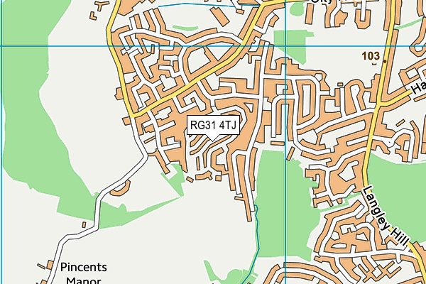 RG31 4TJ map - OS VectorMap District (Ordnance Survey) RG31 4TJ map - OS VectorMap District (Ordnance Survey)