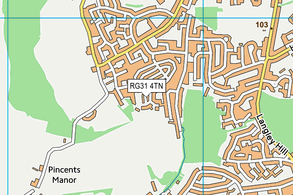 RG31 4TN map - OS VectorMap District (Ordnance Survey) RG31 4TN map - OS VectorMap District (Ordnance Survey)