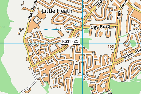 RG31 4ZQ map - OS VectorMap District (Ordnance Survey) RG31 4ZQ map - OS VectorMap District (Ordnance Survey)