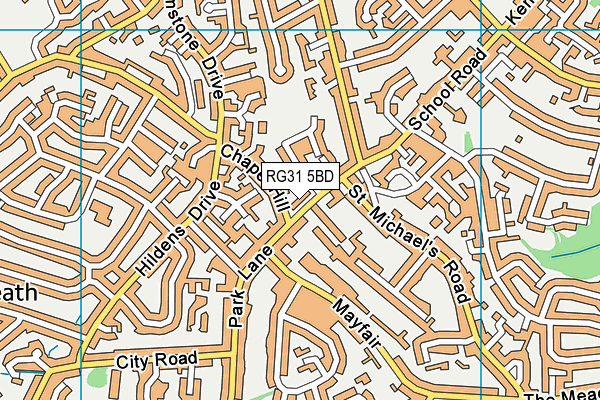 RG31 5BD map - OS VectorMap District (Ordnance Survey) RG31 5BD map - OS VectorMap District (Ordnance Survey)