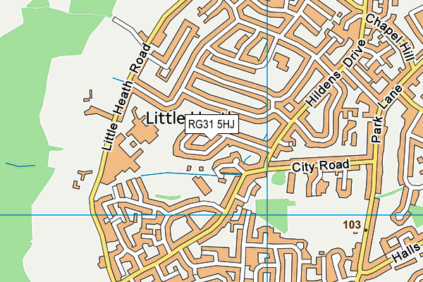RG31 5HJ map - OS VectorMap District (Ordnance Survey) RG31 5HJ map - OS VectorMap District (Ordnance Survey)