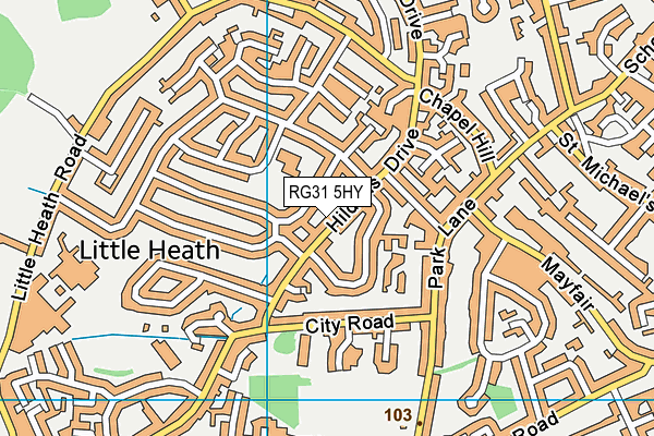 RG31 5HY map - OS VectorMap District (Ordnance Survey) RG31 5HY map - OS VectorMap District (Ordnance Survey)