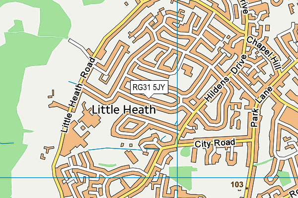 RG31 5JY map - OS VectorMap District (Ordnance Survey) RG31 5JY map - OS VectorMap District (Ordnance Survey)