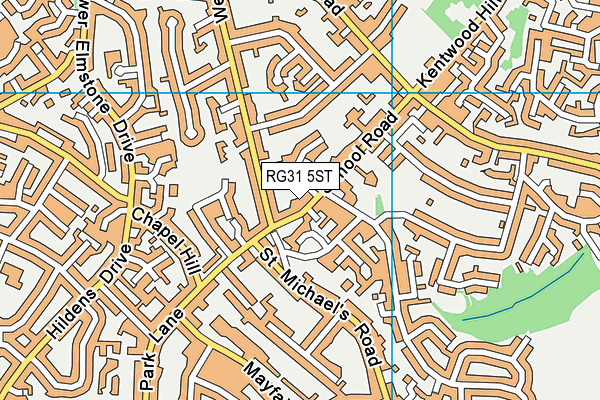 RG31 5ST map - OS VectorMap District (Ordnance Survey) RG31 5ST map - OS VectorMap District (Ordnance Survey)