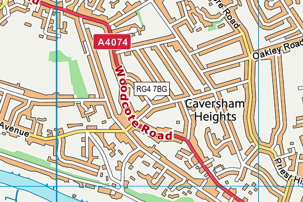 RG4 7BG map - OS VectorMap District (Ordnance Survey)