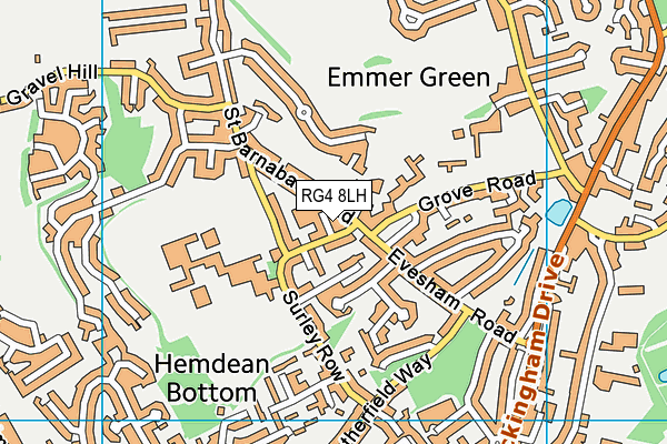 RG4 8LH map - OS VectorMap District (Ordnance Survey) RG4 8LH map - OS VectorMap District (Ordnance Survey)