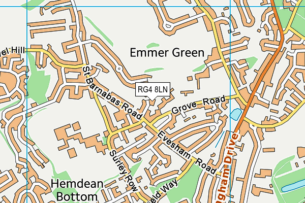 RG4 8LN map - OS VectorMap District (Ordnance Survey) RG4 8LN map - OS VectorMap District (Ordnance Survey)