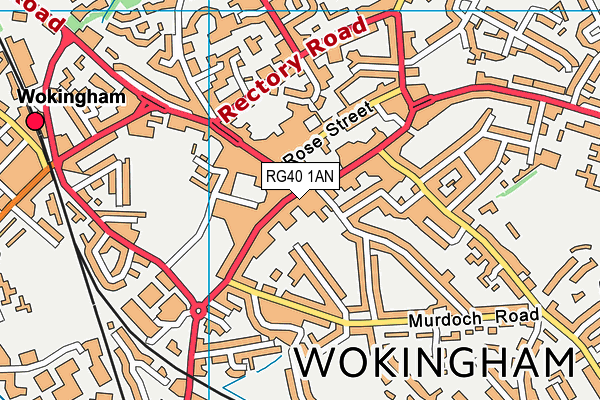 RG40 1AN map - OS VectorMap District (Ordnance Survey) RG40 1AN map - OS VectorMap District (Ordnance Survey)
