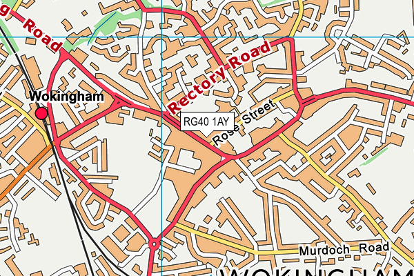 RG40 1AY map - OS VectorMap District (Ordnance Survey) RG40 1AY map - OS VectorMap District (Ordnance Survey)