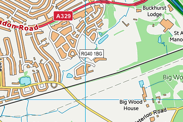 RG40 1BG map - OS VectorMap District (Ordnance Survey) RG40 1BG map - OS VectorMap District (Ordnance Survey)
