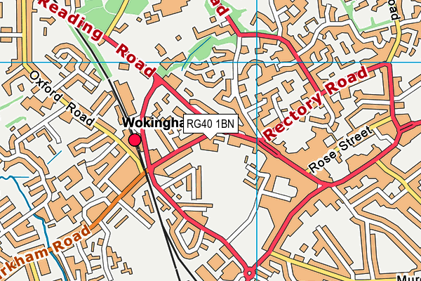 RG40 1BN map - OS VectorMap District (Ordnance Survey) RG40 1BN map - OS VectorMap District (Ordnance Survey)