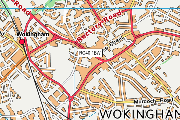 RG40 1BW map - OS VectorMap District (Ordnance Survey) RG40 1BW map - OS VectorMap District (Ordnance Survey)