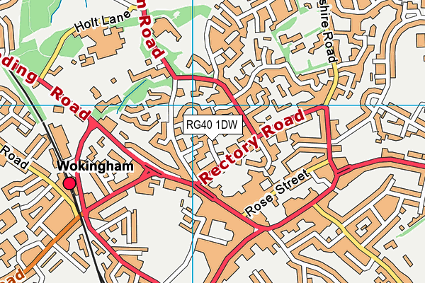 RG40 1DW map - OS VectorMap District (Ordnance Survey) RG40 1DW map - OS VectorMap District (Ordnance Survey)