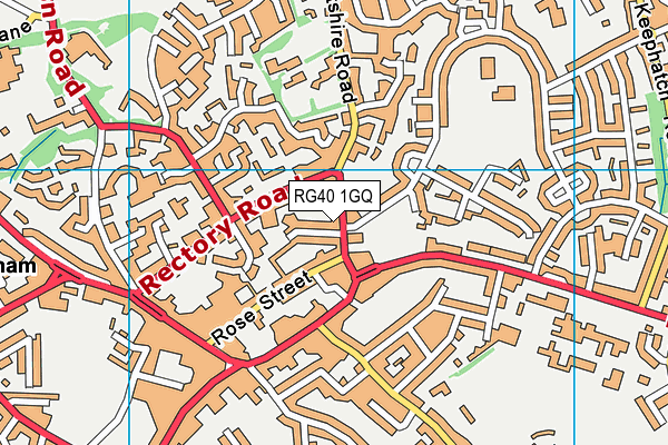 RG40 1GQ map - OS VectorMap District (Ordnance Survey) RG40 1GQ map - OS VectorMap District (Ordnance Survey)