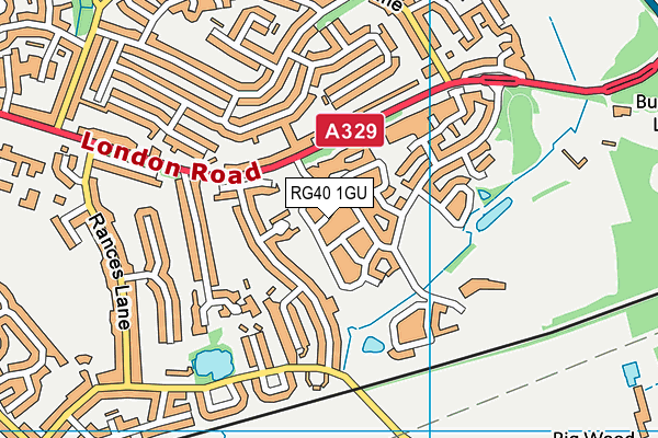 RG40 1GU map - OS VectorMap District (Ordnance Survey) RG40 1GU map - OS VectorMap District (Ordnance Survey)
